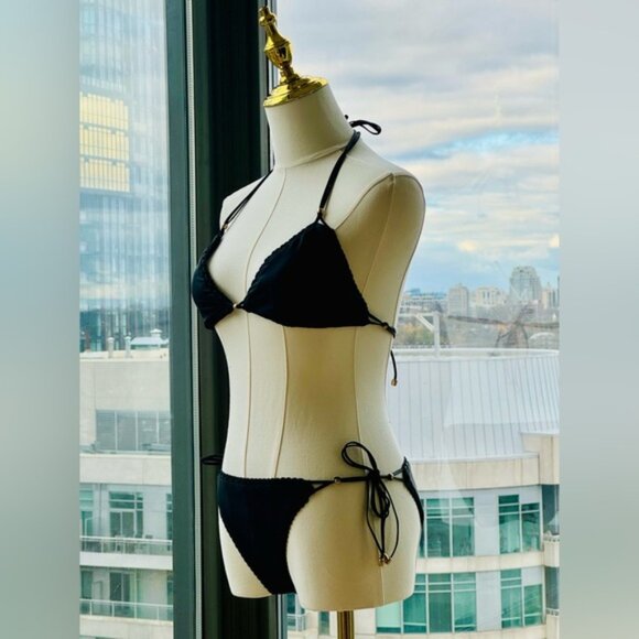 🆕 ZIMMERMANN 🧿 NWOT Vitali Trimmed Mini Tri Bikini, Black, Sz 2 - US 6 / 8 - Picture 5 of 15